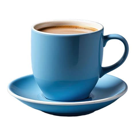 Ai Generated Blue Cup Of Coffee Isolated On Transparent Background