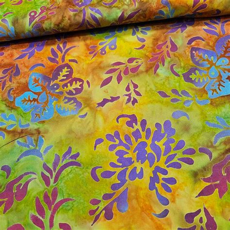 Indonesian Bali Batik Flower Burst 1 100 Cotton Fabric Crafts And Quilts