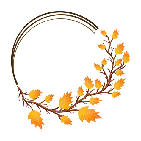 Watercolor Leaf Frame, Autumn Leaves clipart 8474272 PNG