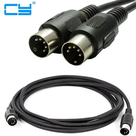 Midi Cable Male To Male 5 Pin Din Plug Black 1m Pc Hardware Cables And Adapters Aliexpress