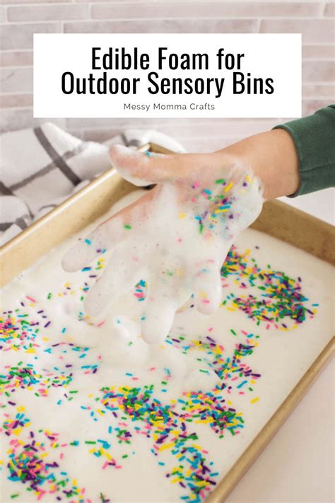 This Edible Foam Sensory Bin Makes A Great Outdoor Activity But Can