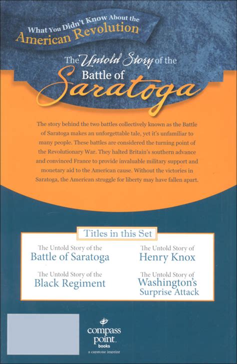 Untold Story Of The Battle Of Saratoga Capstone Press 9780756549787