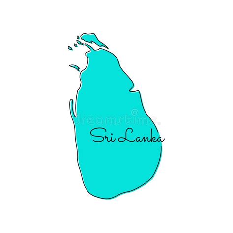 Outline Map Of Sri Lanka Vector Design Template Editable Stroke Stock