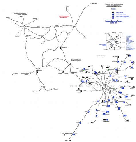 Map of Tram Routes in 1930