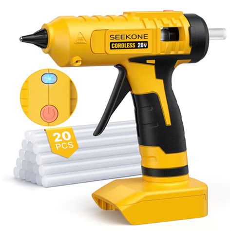 SEEKONE W Cordless Hot Glue Gun For Dewalt V Battery Seekone