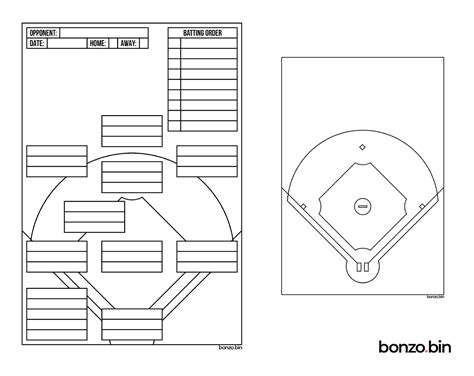 Baseball Lineup Card Player Position Printable Depth Chart - Etsy