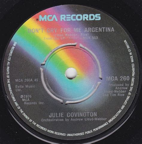 Julie Covington Dont Cry For Me Argentina Vinylvlodrop