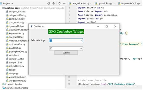 Python I Am Trying To Create A Simple Gui With Two Combobox Using