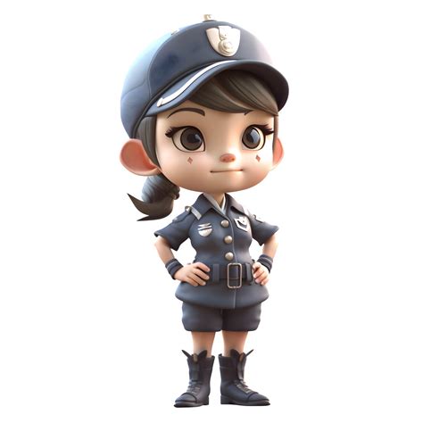 3D Police Woman With Badge PNG Transparent Background 22484143 PNG