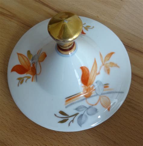 Porzellan Deckeldose Art Deco Hertel Jacob Rehau Bonboniere 20er