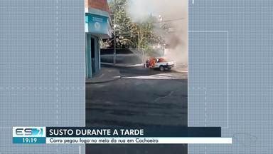 Boa Noite Espírito Santo edição regional Carro pega fogo em rua de