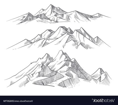 Mountain Range Line Drawing at PaintingValley.com | Explore collection ...