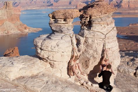 Blondes Of All Sorts Busty Blonde Cherry Torn Gets Ball Gagged Hogtied In Hot Outdoor BDSM