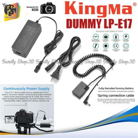 Promo Kingma Dummy Battery Kit Lp E Indoor With Ac Power Supply