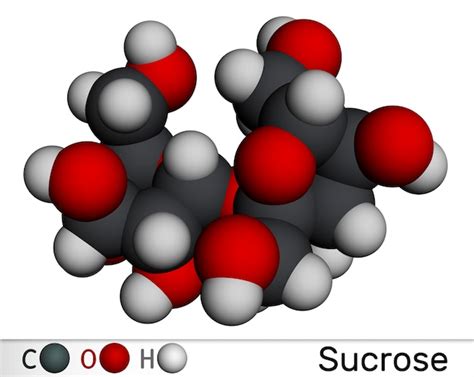 Premium Photo | Sucrose sugar molecule Molecular model 3D rendering