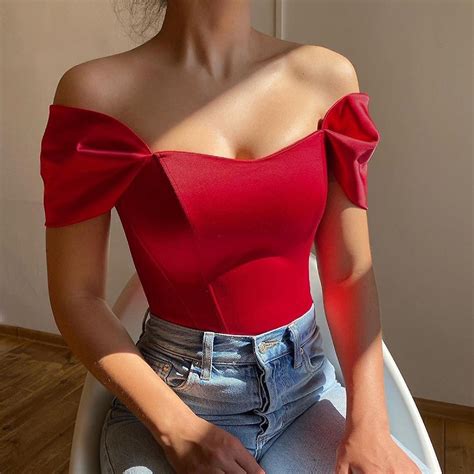 Damen Sexy Satin Schulterfrei Korsett Top Fisch Knochen Kurzarm Bustier