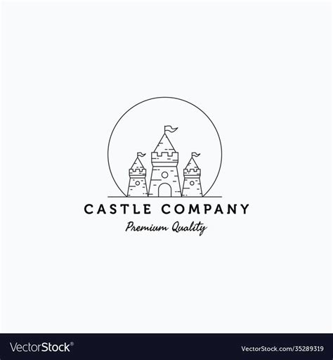 castle logo design template in black and white