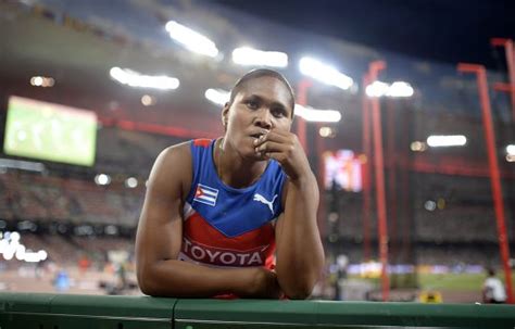 Cubas Denia Caballero Reacts During Womens Editorial Stock Photo