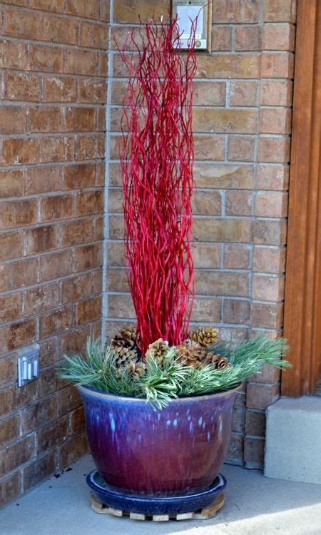 A Happy Song Porch In Transition Winter Decor Winter Container