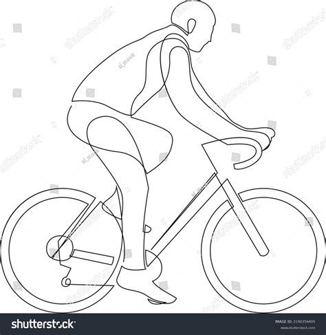 One Line Drawing Bicycle Rider Vector Stock Vector Royalty Free