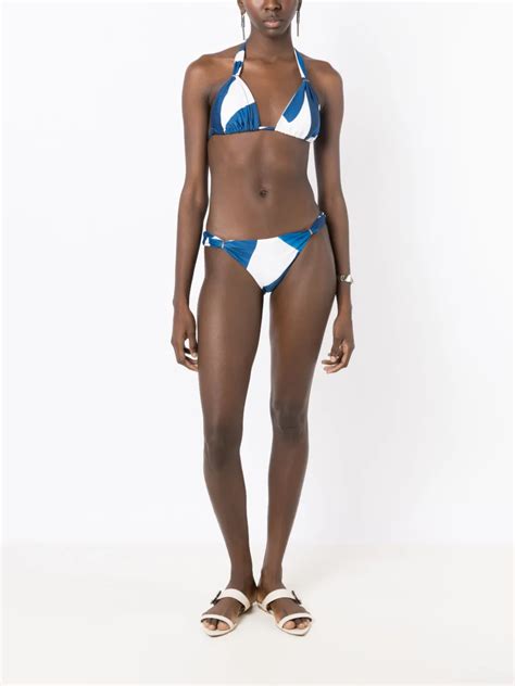 Lenny Niemeyer Burle Triangle Cup Bikini Top Blue Farfetch