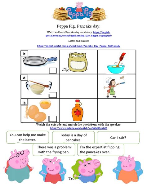 Pancake Day Peppa Pig Fun Activities Games Video Movie Activities ...