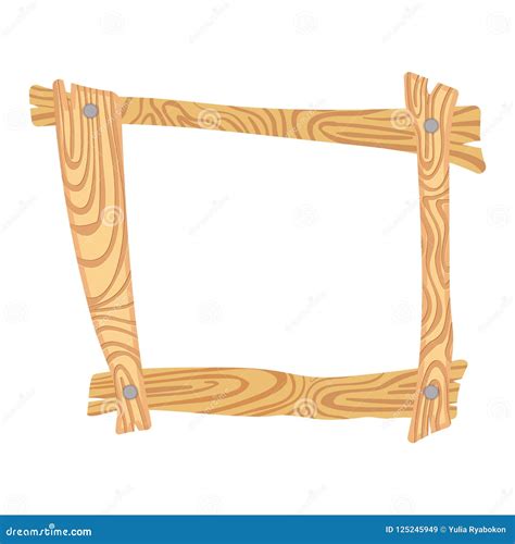 Wooden cartoon frame stock illustration. Illustration of handdrawing - 125245949