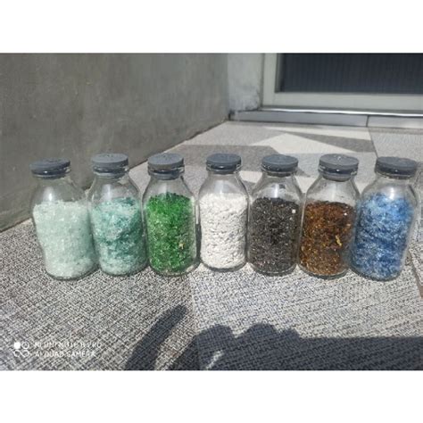 jual  paket serbuk kaca berbagai macam warna  botol  hiasan