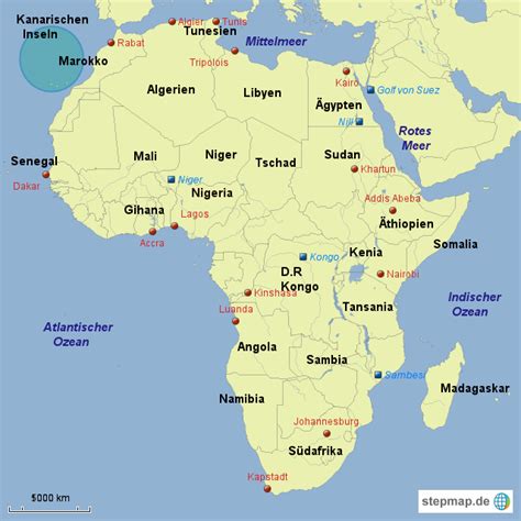 StepMap Afrika Karte Landkarte für Afrika