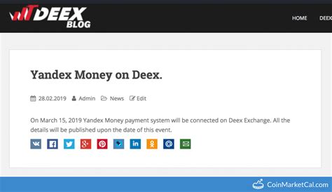 Deex (DEEX) - Yandex / Deex Connection