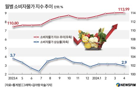 종합 4월 소비자물가 29 상승농축수산물 106↑ 체감물가 고공행진