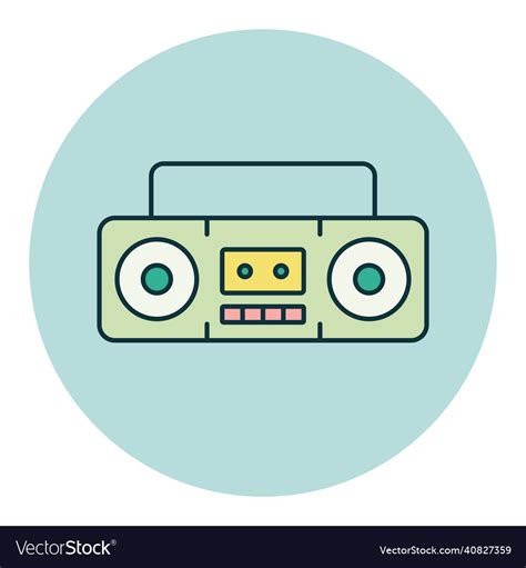 Boombox Cassette Stereo Recorder Retro Design Vector Image