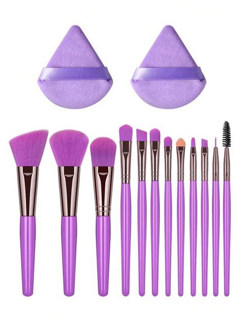 12 pièces Set de pinceaux à maquillage 2 pièces Bouffée de maquillage