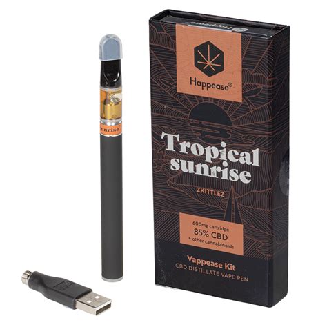 HAPPEASE KIT VAPEADOR CBD RECARGABLE TROPICAL SUNRISE ZKITTLEZ 85