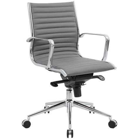 Dura Medium Back Grey Leather Office Chairs from our Leather Manager Chairs range.