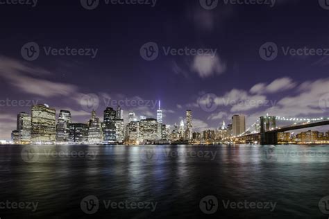 Manhattan skyline at night 790646 Stock Photo at Vecteezy