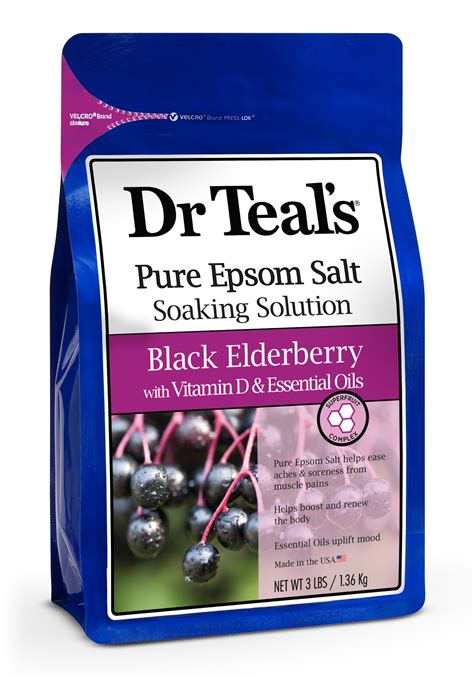 Dr Teals Pure Epsom Salt Soak Black Elderberry With Vitamin D 3 Lbs