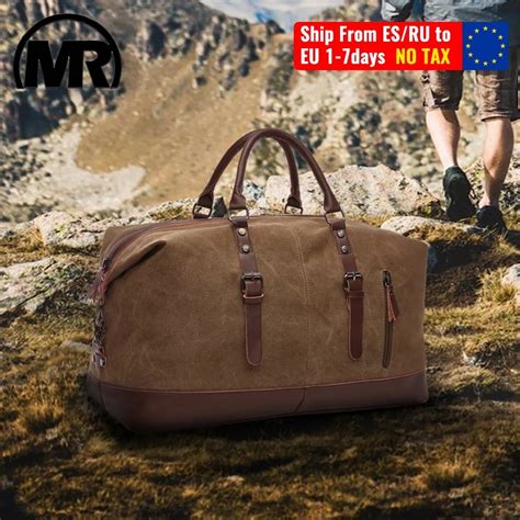 MARKROYAL Toile Cuir Hommes Sacs De Voyage Bagage Main Hommes Sac