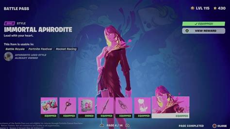 How To Unlock Immortal Aphrodite Skin Style In Fortnite Battle Pass