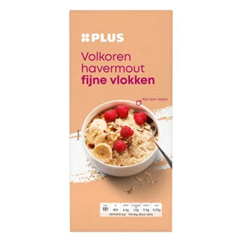 Plus Volkoren Havermout Fijne Vlokken Pak Gram Dutchfoodexpress