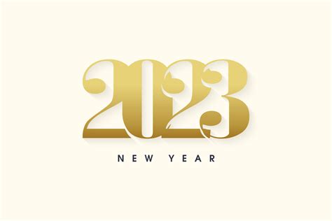 Happy New Year Symbol With Golden Numbers On Yellowish White Background