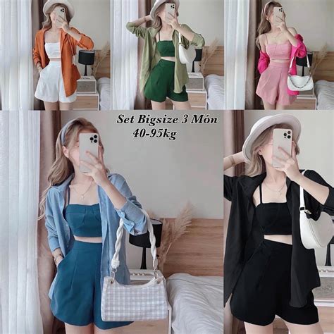 Set Bộ Món Lụa Chéo Thái Lụa Mềm Áo Sơ Mi Cao Cấp Đi Biển Hot Hit Diện Hè Có Bigsize Xinh