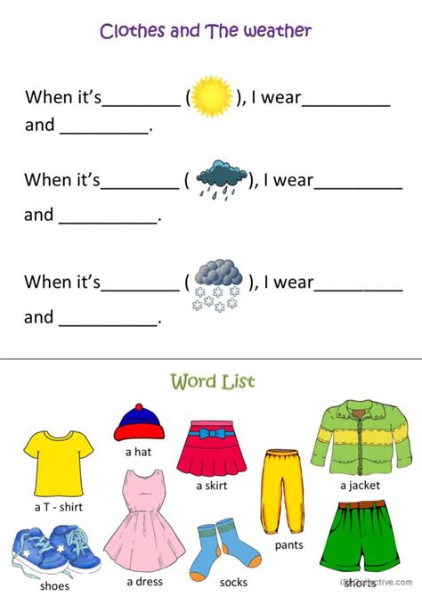 Clothes And Seasons Worksheets Worksheets For Kindergarten