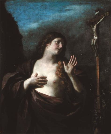 Mary Magdalene In Penitence Painting Guercino Oil Paintings