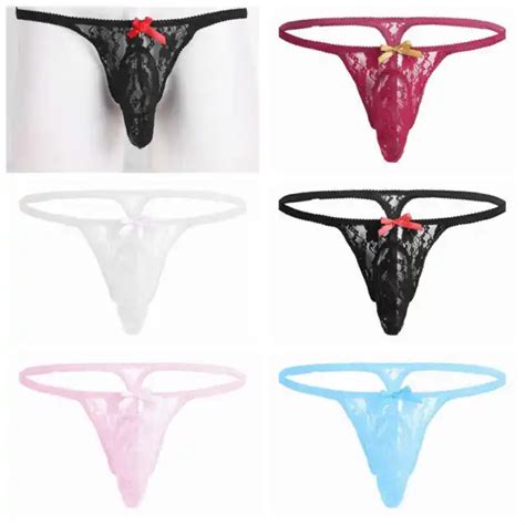 MEN S LACE G STRING Sissy Pouch Panties Thong Bikini Briefs Underpant Lingerie EUR 11 71