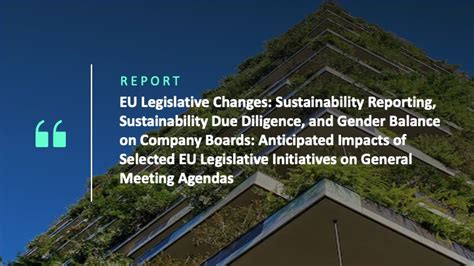 Eu Legislative Changes Sustainability Reporting Sustainability Due