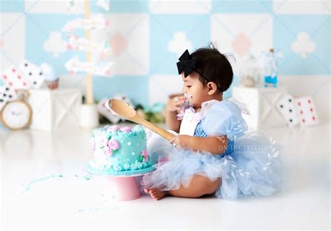 Wonderland Printed Photography Backdrop Alice In Onederland Cake Smash