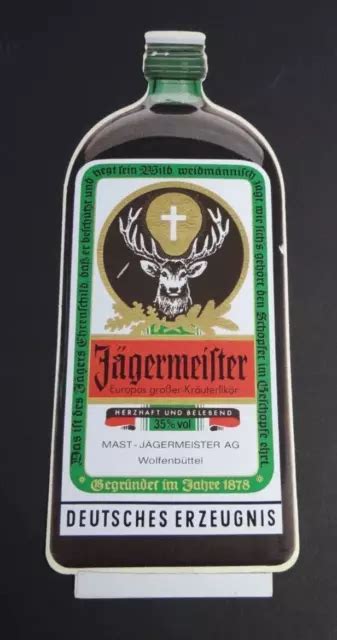 Werbe Aufkleber J Germeister Flasche Kr Uter Schnaps Kiosk Doppelseitig