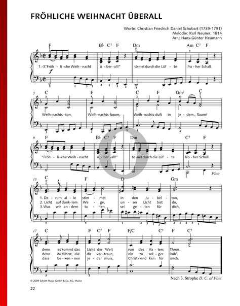 Fr Hliche Weihnacht Berall Karl Neuner Piano Sheet Music Oktav