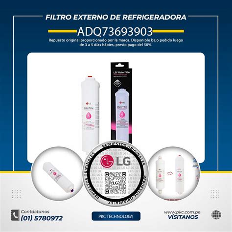 Filtro De Agua Externo Para Refrigeradoras LG ADQ73693903